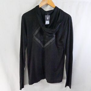 NEW Veece‎ Buckle Small Gray Tide Chart Hooded Long Sleeve T-Shirt Tee Mens